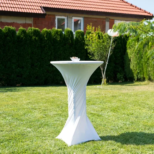 Miniatura 5 de uxcell 4 manteles redondos de cóctel de 24 x 43 pulgadas, mantel elástico Highboy de elastano, mesa alta ajustable para bar, fiesta de boda (negro)