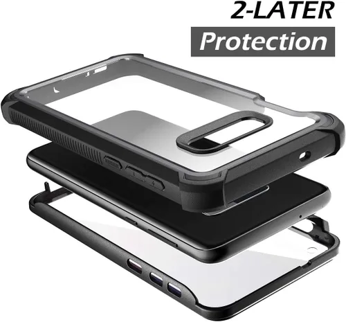 Miniatura 3 de Dexnor Funda para Galaxy S10E con protector de pantalla integrado, transparente, resistente, de cuerpo completo, a prueba de golpes, parte trasera