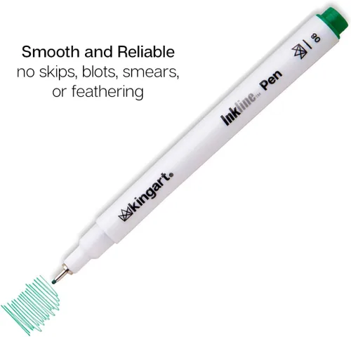 Miniatura 7 de KINGART Inkline, juego de 8 bolígrafos únicos de tinta de color de línea fina, tamaño 08, surtido de 8 unidades (432-8)