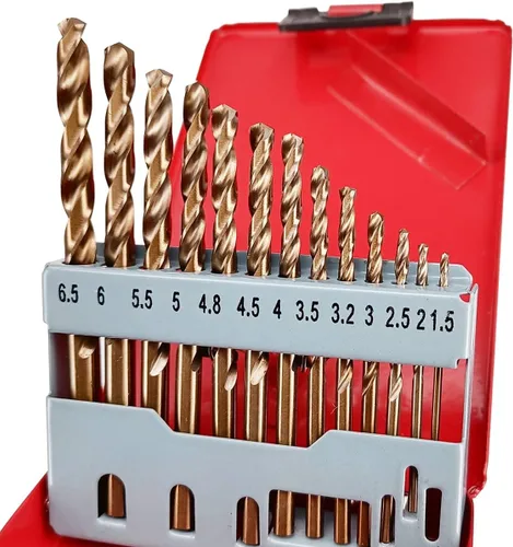 Miniatura 18 de Juego de brocas de cobalto M35 de 13 piezas, métricas de 0.079 a 0.315 pulgadas, brocas helicoidales HSS Jobber para metal duro, acero inoxidable