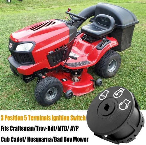 Miniatura 2 de Interruptor de encendido para cortacésped Annolai con llave de 5 terminales para MTD Craftsman Ariens Bad Boy Zero Turn Tractor de césped 925-04659