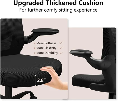Miniatura 4 de Silla de oficina ergonómica, cómoda silla giratoria para oficina en casa, silla de escritorio de malla transpirable, silla de computadora de apoyo