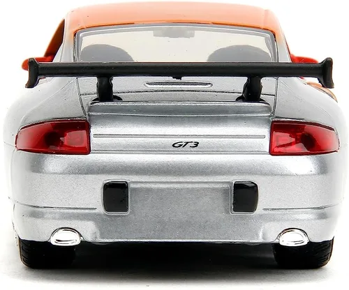 Miniatura 4 de Jada Pink Slips 1:32 W1 Porsche 911 GT3RS - Auto fundido a presión, juguetes para niños y adultos (imprimación rojo/naranja/plata)