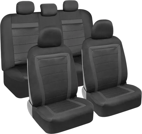 Miniatura 9 de BDK carXS Monaco - Juego completo de fundas para asiento de auto, fundas de asiento delantero beige de tres tonos con funda de asiento trasero