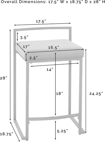 Miniatura 3 de Crosley Furniture Harlowe - Juego de 2 taburetes de bar tapizados con altura de mostrador, cocina y comedor, crema y dorado