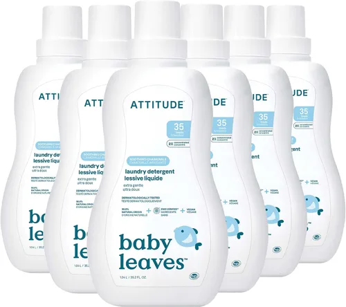 ATTITUDE Detergente para ropa para bebé, verificado por EWG, fórmula a base de plantas y minerales, compatible con HE, productos veganos para el