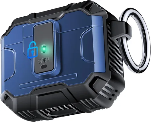 Miniatura 19 de Amoured AutoPOP - Funda para AirPods Pro de 1ª generación con cerradura y llavero, protección resistente de 360° y mecanismo de apertura de 1 clic