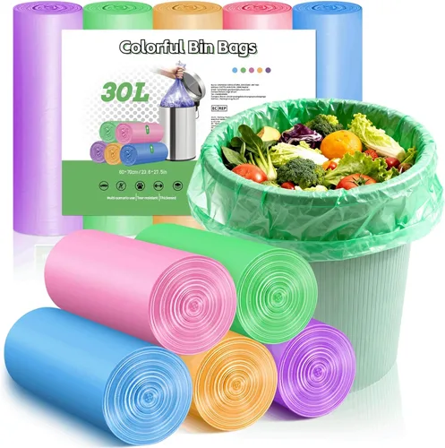 Miniatura 10 de Bolsas de basura pequeñas de 1.5 galones, bolsas de basura pequeñas para baño, forros sin perfume, bolsas de basura fuertes para cocina, bolsas