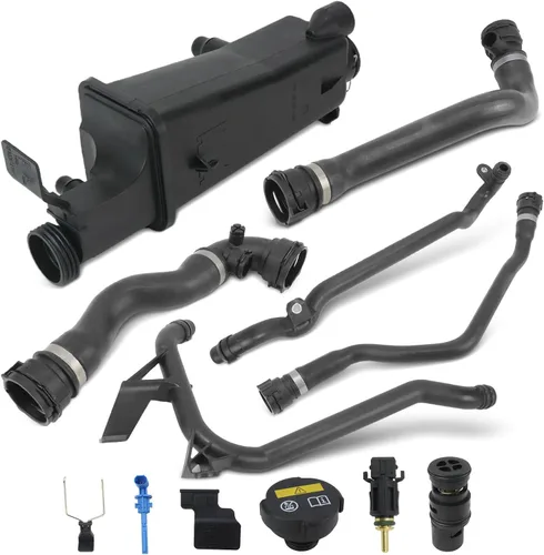 Miniatura 7 de Kit de depósito de recuperación de desbordamiento de refrigerante de motor de 6 piezas para BMW 1998-2006 E46 316i 318i 320i 320Ci 323i 325i 323Ci