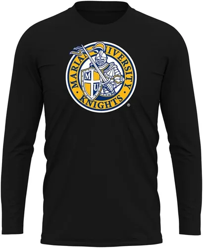 Miniatura 35 de Camisa deportiva de manga larga oficial de la NCAA Collegiate para hombre, colección negra con logotipo primario