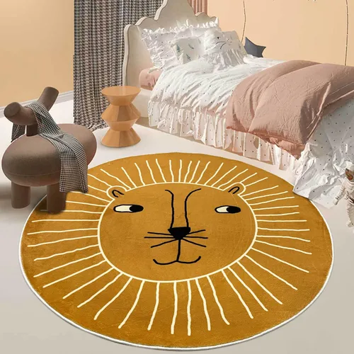 Miniatura 9 de USTIDE Alfombra de juego grande de león de 5.2 pies, alfombra de aprendizaje súper suave del alfabeto, alfombra redonda antideslizante