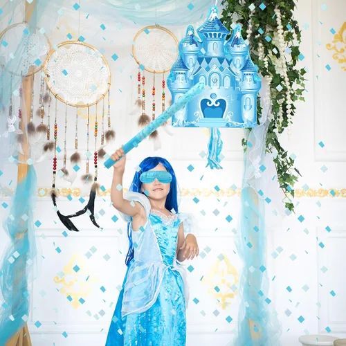 Miniatura 5 de Piñata de invierno con temática del país de las maravillas con murciélago con los ojos vendados para invierno, princesa, fiesta de cumpleaños