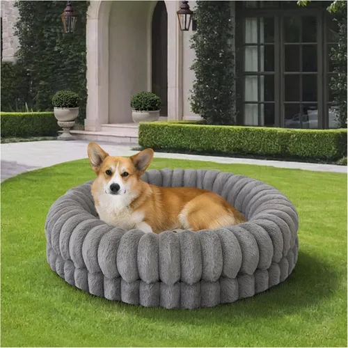 BALANCE Cama de Donut de Lujo para Perros, Cama Redonda de 30 Pulgadas para Perros Medianos Lavable, Cama Ortopédica Calmante para Perros con Fondo