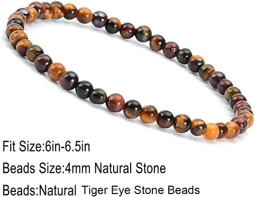 Miniatura 3 de Pulsera de piedras preciosas naturales con cuentas de 532 de pulgada, para parejas
