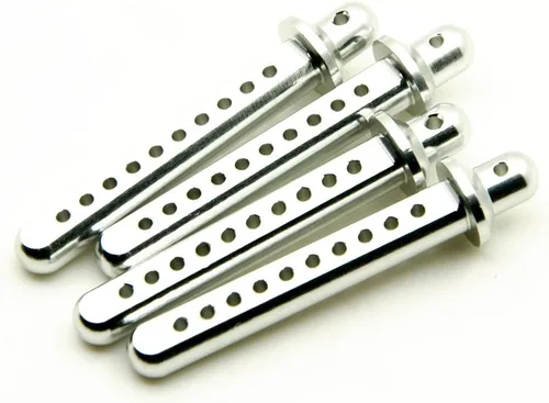 MOHERO RC Crawler Cars - Soportes de poste de carrocería de aluminio para 1:10 SCX10 AXIAL 4WD Paquete de 4 (plateado)