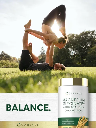 Miniatura 6 de Carlyle - Magnesio Glicinato con Ashwagandha Complejo de 2,740 mg 120 cápsulas vegetarianas Dúo potente Suplemento sin OMG y sin gluten