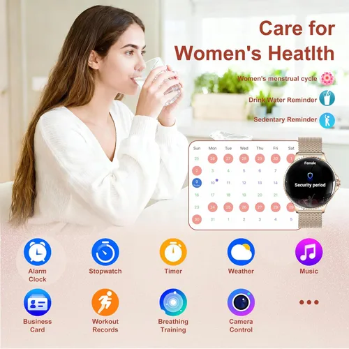Miniatura 6 de Smart Watches for Women (Answer/Make Calls),1.27" AMOLED Smartwatch with Heart Rate/Sleep Monitor,120+ Sport Modes Fitness Tracker with Bluetooth