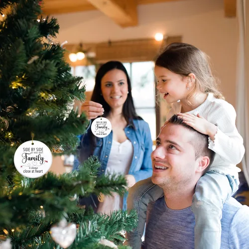 Miniatura 7 de Adornos navideños de cerámica para hombres y mujeres – Adornos de Navidad de cerámica 2025 para decoración de árboles, regalos de larga distancia