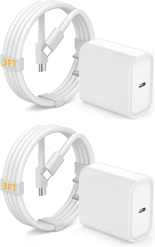 Paquete de 2 cargadores rápidos USB C para iPad Pro 13 (M4)/iPad Pro 12.9/11 en 2025-2018, iPad Air 6th (M2)/5th/4 10.9 pulgadas, iPad 11/10/Mini