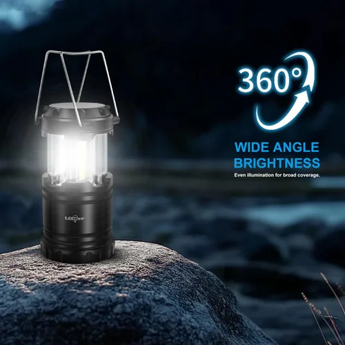 Miniatura 5 de Linterna LED para campamento, luces a pilas, brillo ajustable para campamento, cortes de energía, emergencias, linternas plegables al aire libre