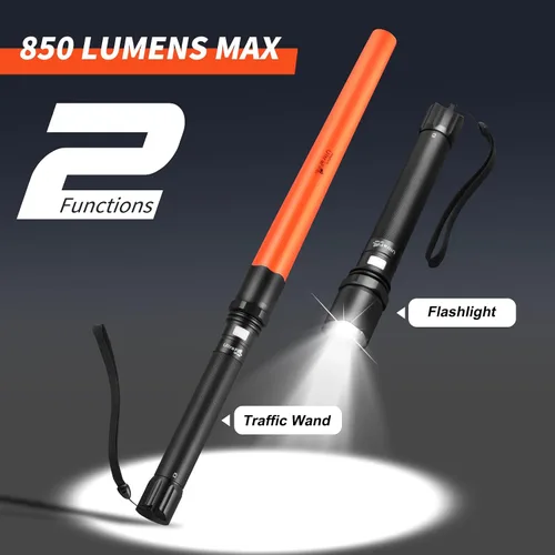 Miniatura 4 de UltraFire Varita de tráfico de 19 pulgadas, linterna de cono con 3 modos, varita de señal para control de tráfico, estacionamiento, dirección