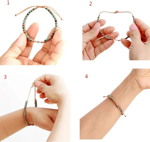 Miniatura 59 de ZOSOJONA - Pulseras bohemias hechas a mano de piedra natural, que dan vuelta, con cuentas de cristal de turquesa