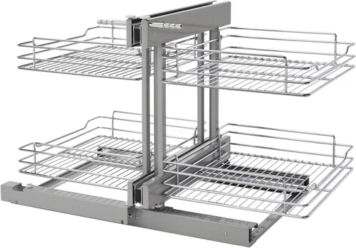 Miniatura 10 de Rev-A-Shelf Organizador de estante extraíble de doble nivel para gabinetes de cocina o baño de esquina ciega con cierre suave, 15 pulgadas, 4