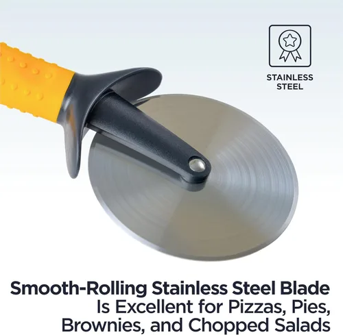 Miniatura 6 de Deiss Pro Cortador de pizza resistente con rueda de corte - Rueda de corte de pizza de acero inoxidable afilada y suave con mango antideslizante
