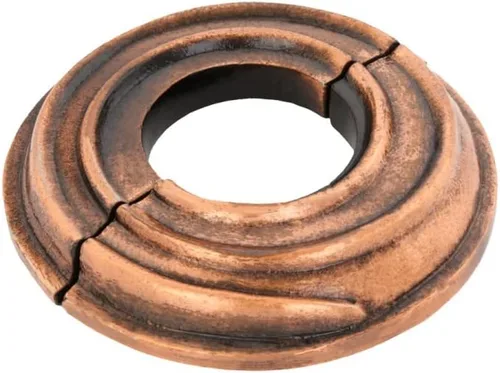 Miniatura 56 de Renovators Supply Manufacturing Placa de escudo de 3,13 pulgadas OD Escutcheon 1/2 en IPS Acabado de cobre antiguo Brida de radiador de aluminio