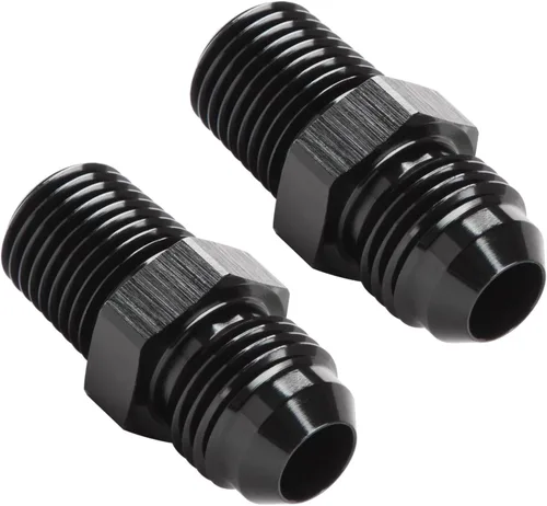 Miniatura 35 de 3AN macho Flare a 1/4 NPT tubo macho 90 grados codo adaptador unión aluminio negro
