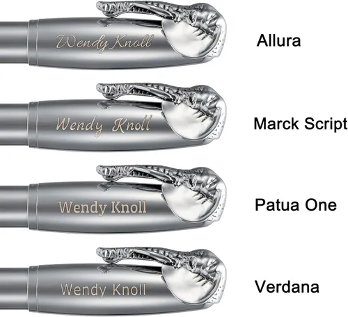 Miniatura 3 de Fuliwen - Pluma estilográfica personalizada de punta media, cuerpo de acero inoxidable plateado, patrón de elefante, regalo personalizado con bolsa
