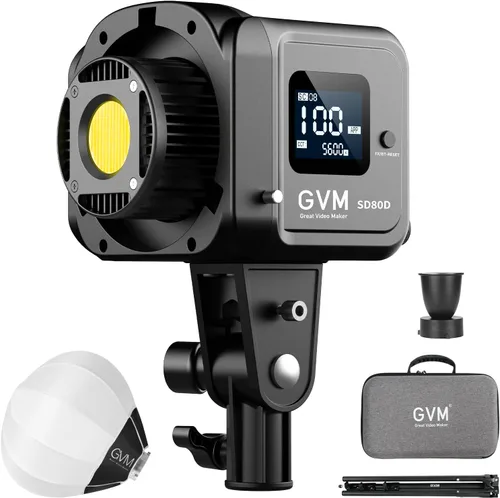Miniatura 12 de GVM SD80S - Kit de luz de video COB de 80 W, iluminación continua de 5600 K para fotografía con montaje Bowens Softbox y soporte, 8 efectos de kit