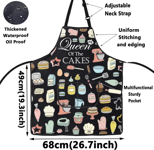 Miniatura 2 de WZMPA Delantal ajustable Queen Of The Cakes para los amantes de los pasteles
