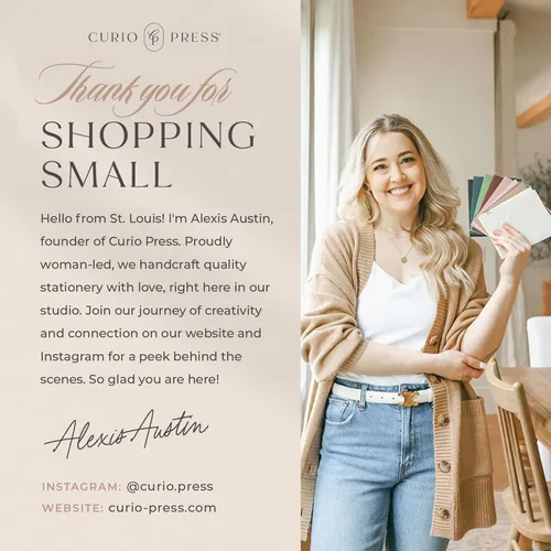 Miniatura 9 de Curio Press Papelería personalizada para mujeres y hombres, tarjetas de agradecimiento planas A2 con tarjetas de notas personalizadas, tarjetas