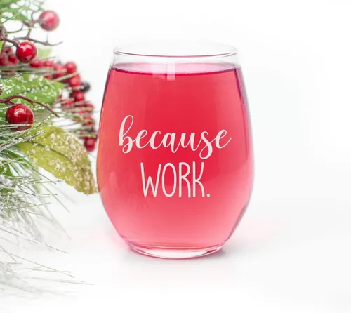 Miniatura 2 de HTDesigns Regalo de copa de vino sin tallo, regalo para compañero de trabajo, regalo para secretaria, regalo para jefe, regalo para empleado, regalo