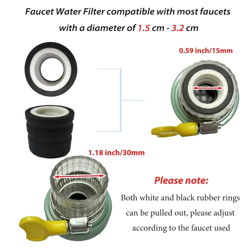 Miniatura 4 de Paquete de 4 filtros de montaje en grifo, filtro de agua para grifo de cocina, purificador de filtración de grifo de cocina para cocina y baño