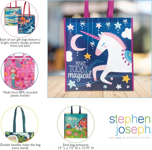 Miniatura 3 de Stephen Joseph Bolsas de regalo recicladas grandes para niños, Tiburón