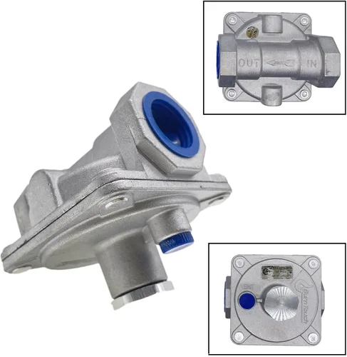 Miniatura 7 de Regulador de presión de gas natural con rosca FNPT de 3/4", presión de entrada de 1/2 PSIG y salida WC de 4"-10" para parrilla, líneas de tubería