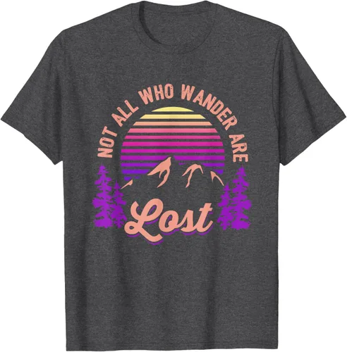 Miniatura 28 de Not All Who Wander Are Lost Vintage Mountains - Camiseta de senderismo, Negro, S