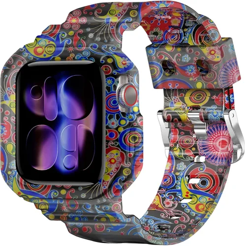 Miniatura 18 de XYF Compatible con correas cristalinas para Apple Watch de 1.929 in, 1.811 in, 1.772 in, 1.732 in, 1.654 in, 1.614 in, 1.575 in, 1.496 in, funda