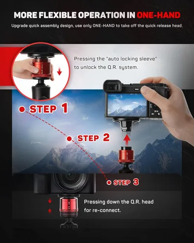 Miniatura 2 de IFOOTAGE - Pequeño trípode profesional, mini trípode para fotografía, trípode de mesa de escritorio para fotografía, compatible con cámaras DSLR