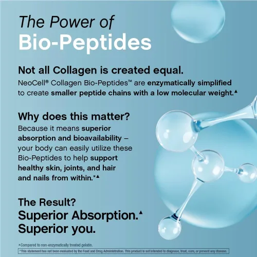 Miniatura 4 de NeoCell Polvo de Bio-Péptidos de Colágeno 22 onzas Súper para el cabello, la piel y las uñas Absorción superior Suplemento de proteína