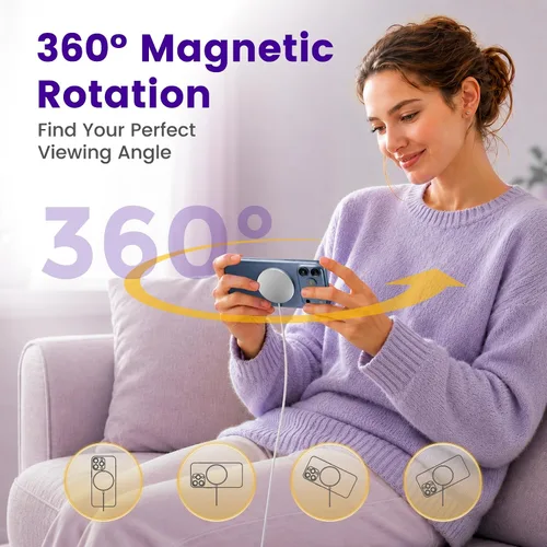 Miniatura 7 de Paquete de 2 cargadores inalámbricos magnéticos de 15 W: almohadilla de carga rápida para iPhone Air 17 16 15 14 13 12 Pro Max, Samsung Galaxy S26