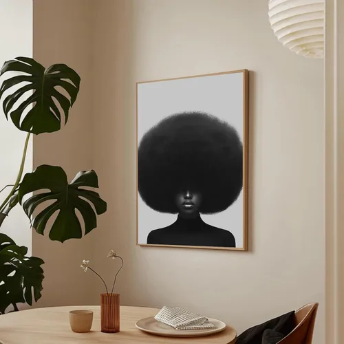 Miniatura 2 de Póster de personas negras, arte de mujeres afroamericanas, arte minimalista para mujer, impresión de mujer afro, obra de arte moderna, 16 x 24