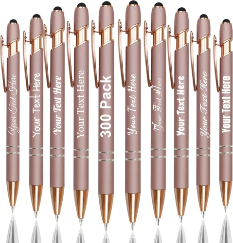 Miniatura 11 de Hasta 300 bolígrafos personalizados a granel con nombre personalizado con grabado gratis, puntas de lápiz capacitivo grabado, bolígrafo