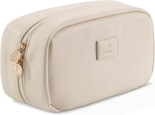 Miniatura 11 de Pocmimut Bolsa de maquillaje, bolsa de maquillaje plana abierta, accesorios para automóvil, organizador de artículos esenciales de viaje
