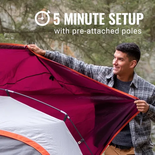 Miniatura 3 de Coleman Skydome Camping Tent with 5 Minute Setup, 2/4/6/8 Person Weatherproof Tent with Rainfly & Carry Bag, 20% More Headroom Than Traditional