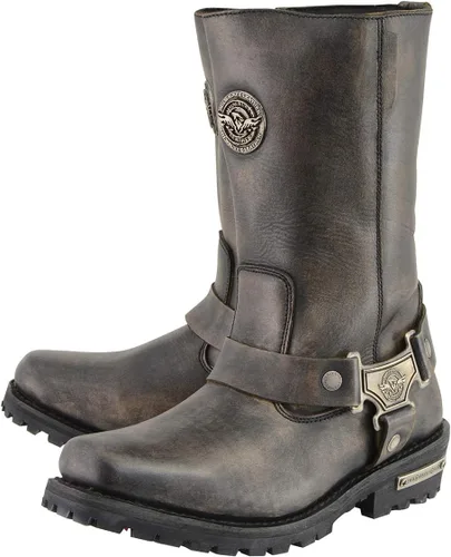 Miniatura 5 de Milwaukee Leather MBL9361 - Botas de piel para mujer, con arnés clásico, puntera cuadrada, color marrón envejecido, de 11 pulgadas