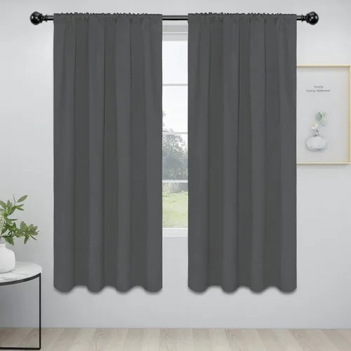 Easy-Going - Cortinas opacas con bolsillo para varilla para el dormitorio, cortinas para ventanas que oscurecen la habitación para la sala de estar,