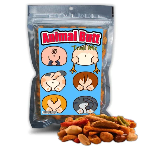 Animal Butt Trail Mix - Divertida mezcla de aperitivos para niños y adultos - Ideas de regalo para amantes de los animales - Pollo para perros y